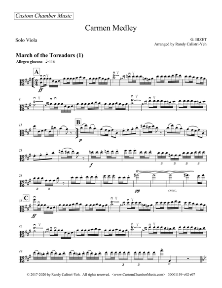 Bizet Carmen Medley (solo viola) image number null