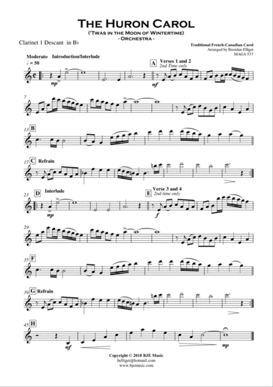 The Huron Carol ('Twas in the Moon of Wintertime) - Orchestra Full Orchestra scores gallery preview page 5
