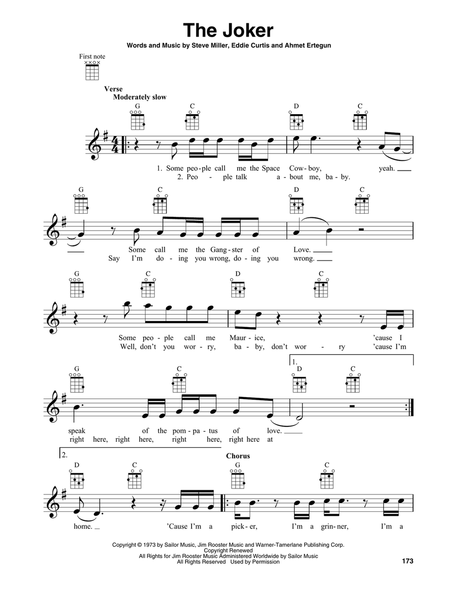 The Joker The Joker Baritone Ukulele scores gallery preview page 1
