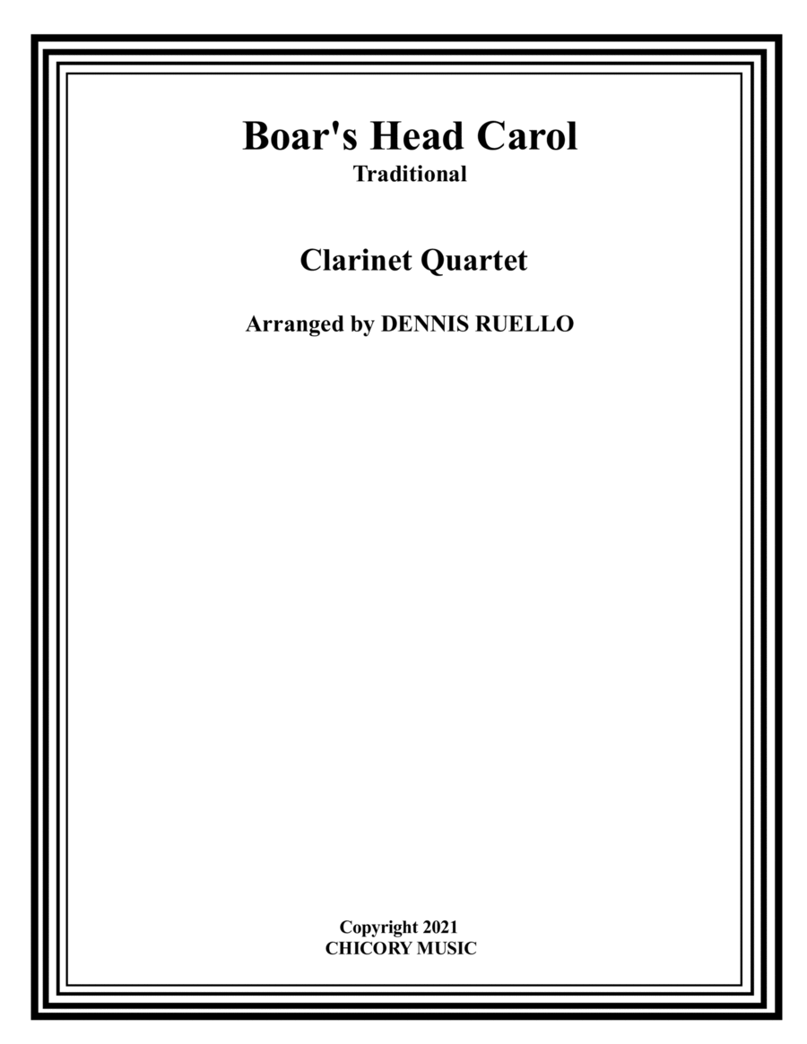 The Boar's Head Carol - Clarinet Quartet - Early Intermediate image number null