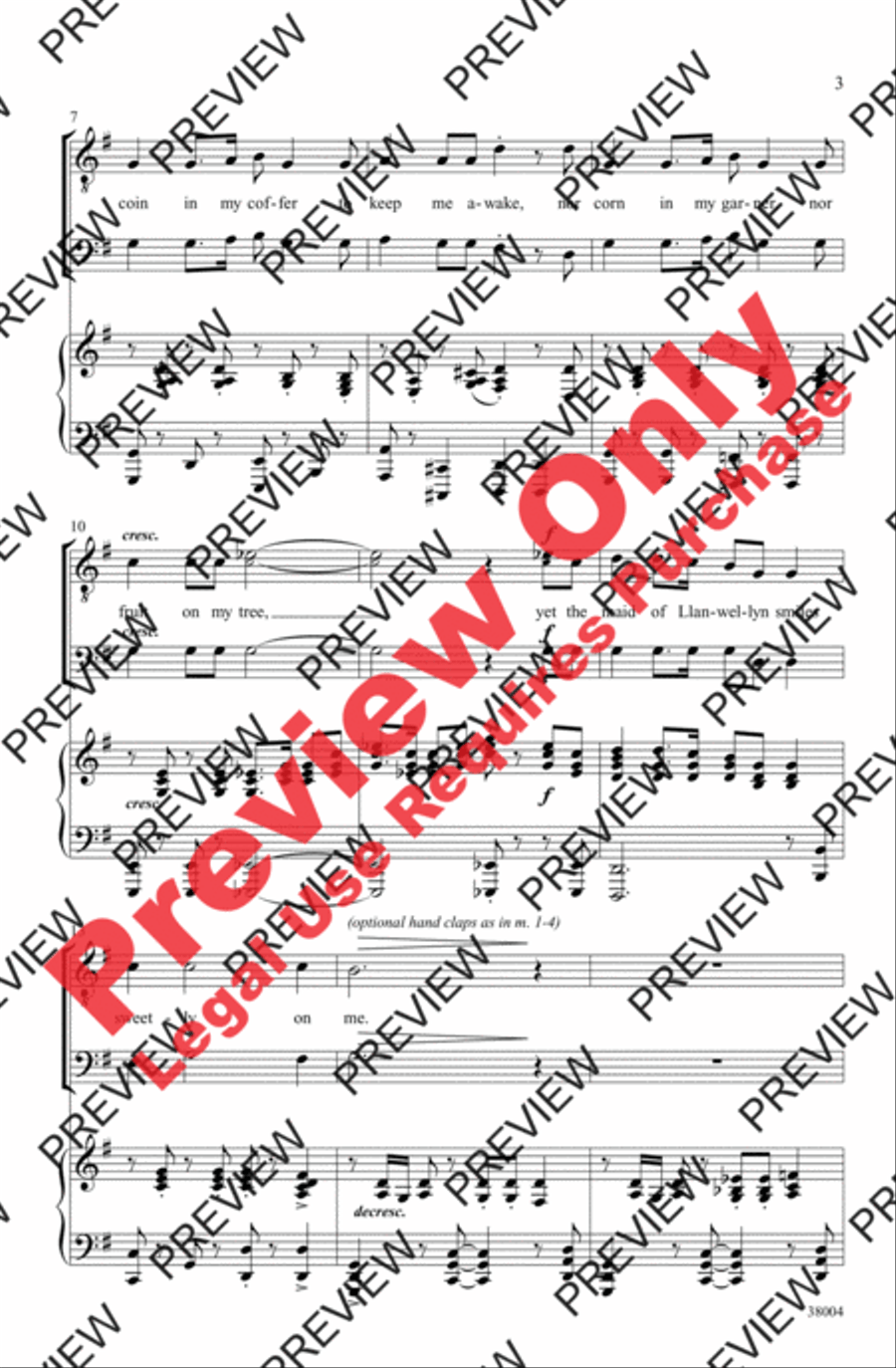 The Maid of Llanwellyn The Maid of Llanwellyn Men's Choir scores gallery preview page 3
