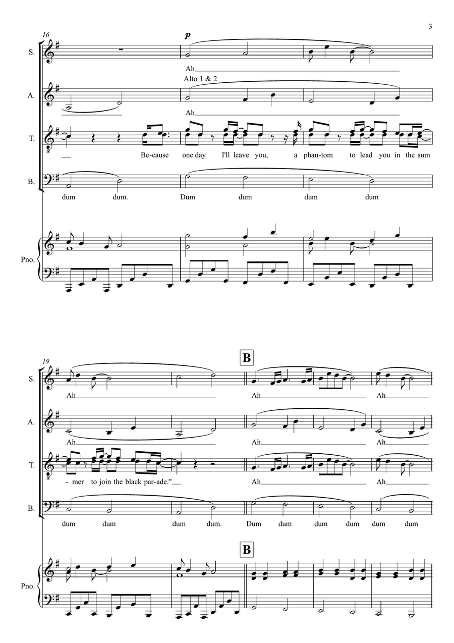 Welcome To The Black Parade Divisi scores gallery preview page 3