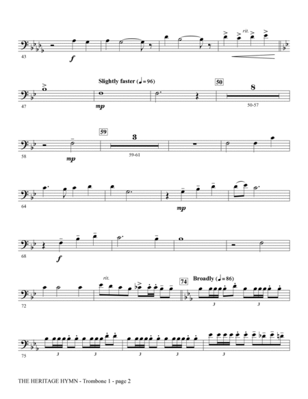 The Heritage Hymn (arr. Heather Sorenson) - Trombone 1