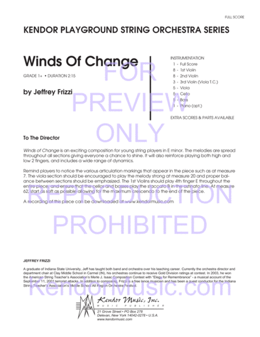 Winds Of Change (Full Score)