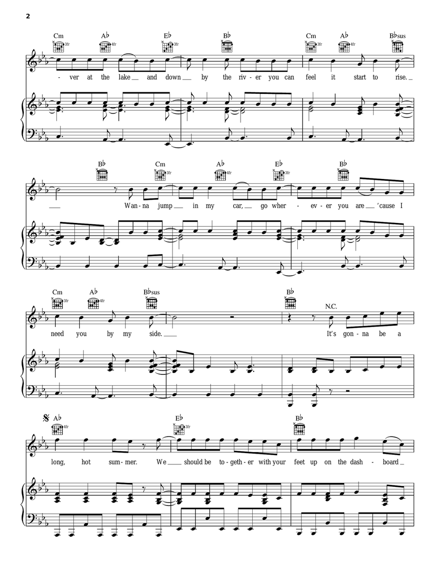 Long Hot Summer Long Hot Summer Piano, Vocal, Guitar scores gallery preview page 2