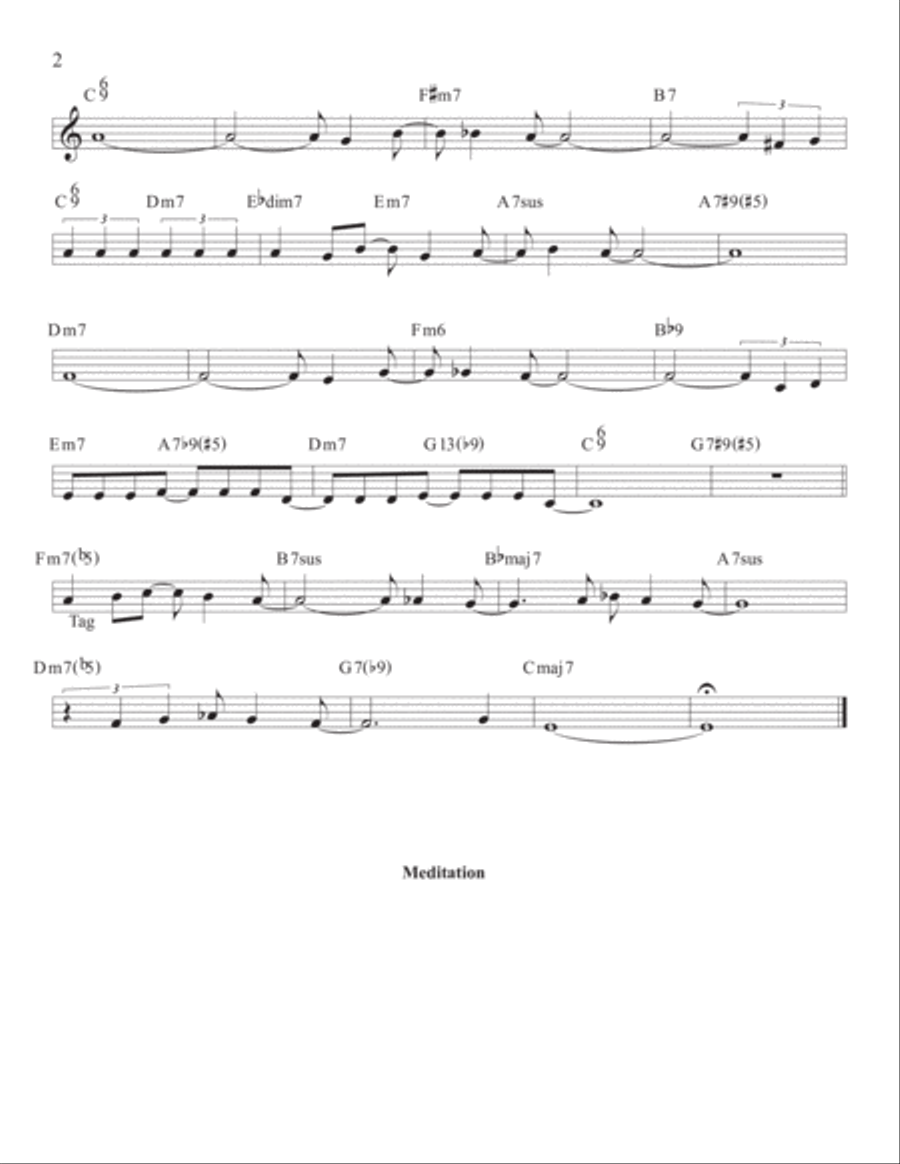 Meditation (meditacao) Meditation (meditacao) Piano, Vocal, Guitar scores gallery preview page 2