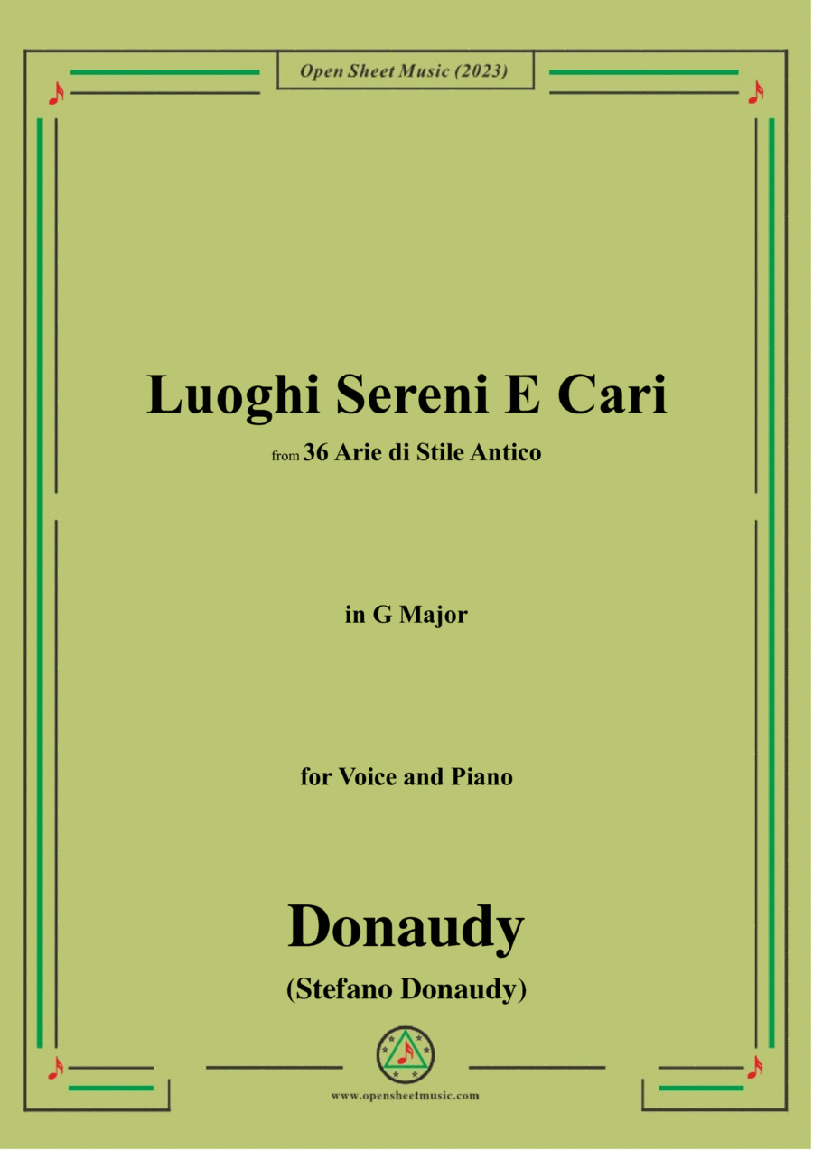 Donaudy-Luoghi Sereni E Cari,in G Major Voice scores gallery preview page 1