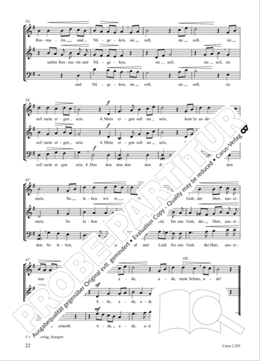 Loreley. Folk songs for choir (Loreley. Volkslieder fur Chor) Choir scores gallery preview page 29