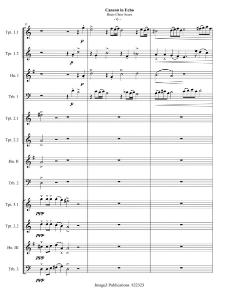 Gabrieli: Canzon in Echo a 12 Ch. 192 for Triple Brass Choir image number null