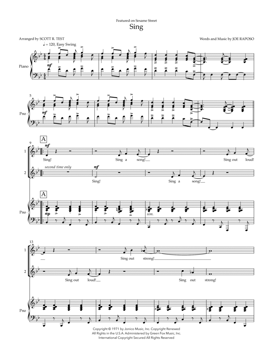 Sing 2-Part scores gallery preview page 1