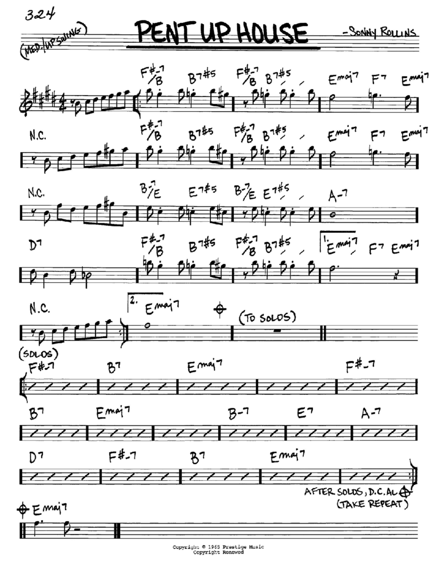 Pent Up House Piano scores gallery preview page 1