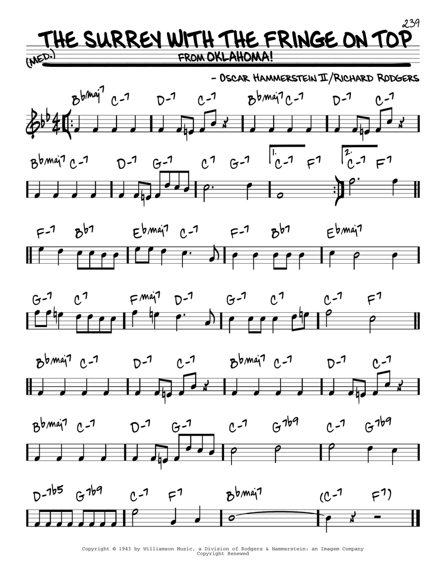 The Surrey With The Fringe On Top (from Oklahoma!) Piano scores gallery preview page 1