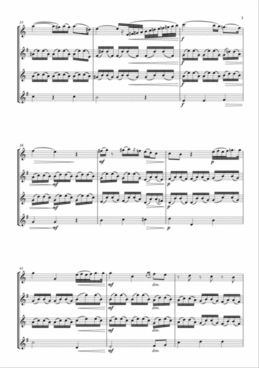 Dance of the Blessed Spirits arranged for Saxophone Quartet Saxophone Quartet scores gallery preview page 5