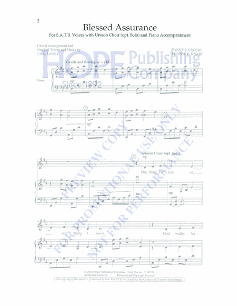 Blessed Assurance 4-Part scores gallery preview page 2