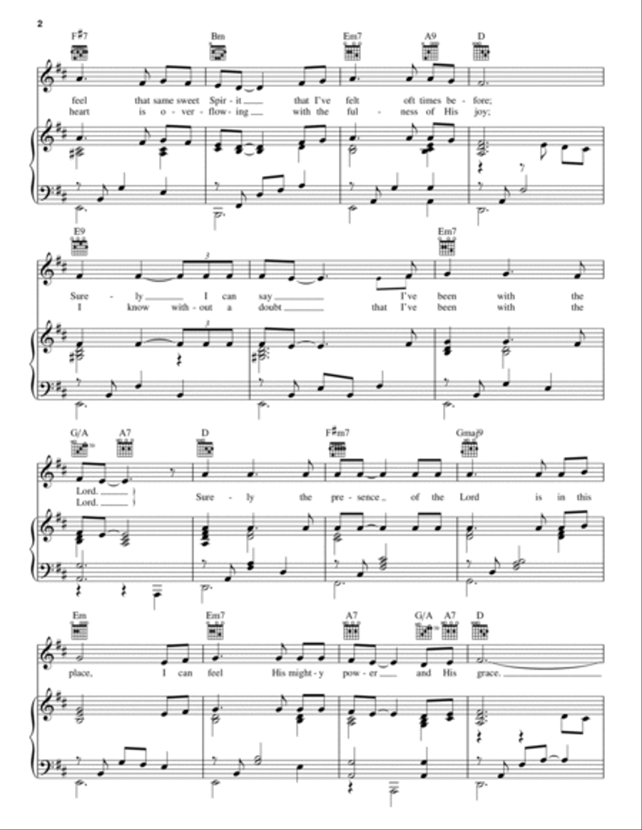 Surely The Presence Of The Lord Is In This Place Piano, Vocal, Guitar scores gallery preview page 2