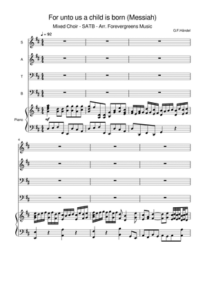 For unto us a Child is born (Messiah - G.F.Händel) - SATB - Arr. Forevergreens Music