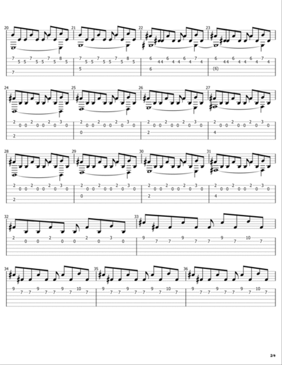 Halloween Theme Guitar Tablature scores gallery preview page 2