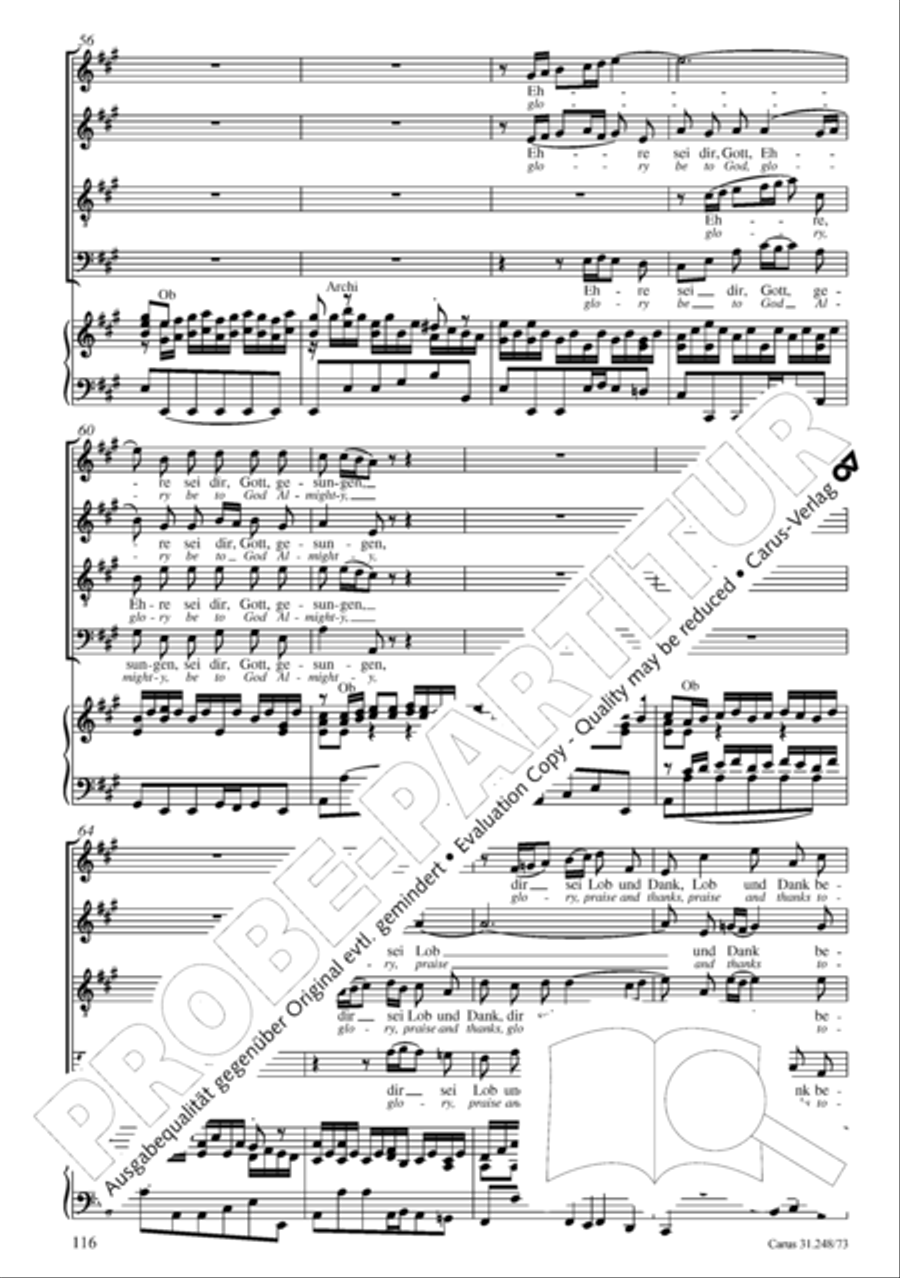 Christmas Oratorio (Weihnachtsoratorium, Teile IV-VI) 4-Part scores gallery preview page 37