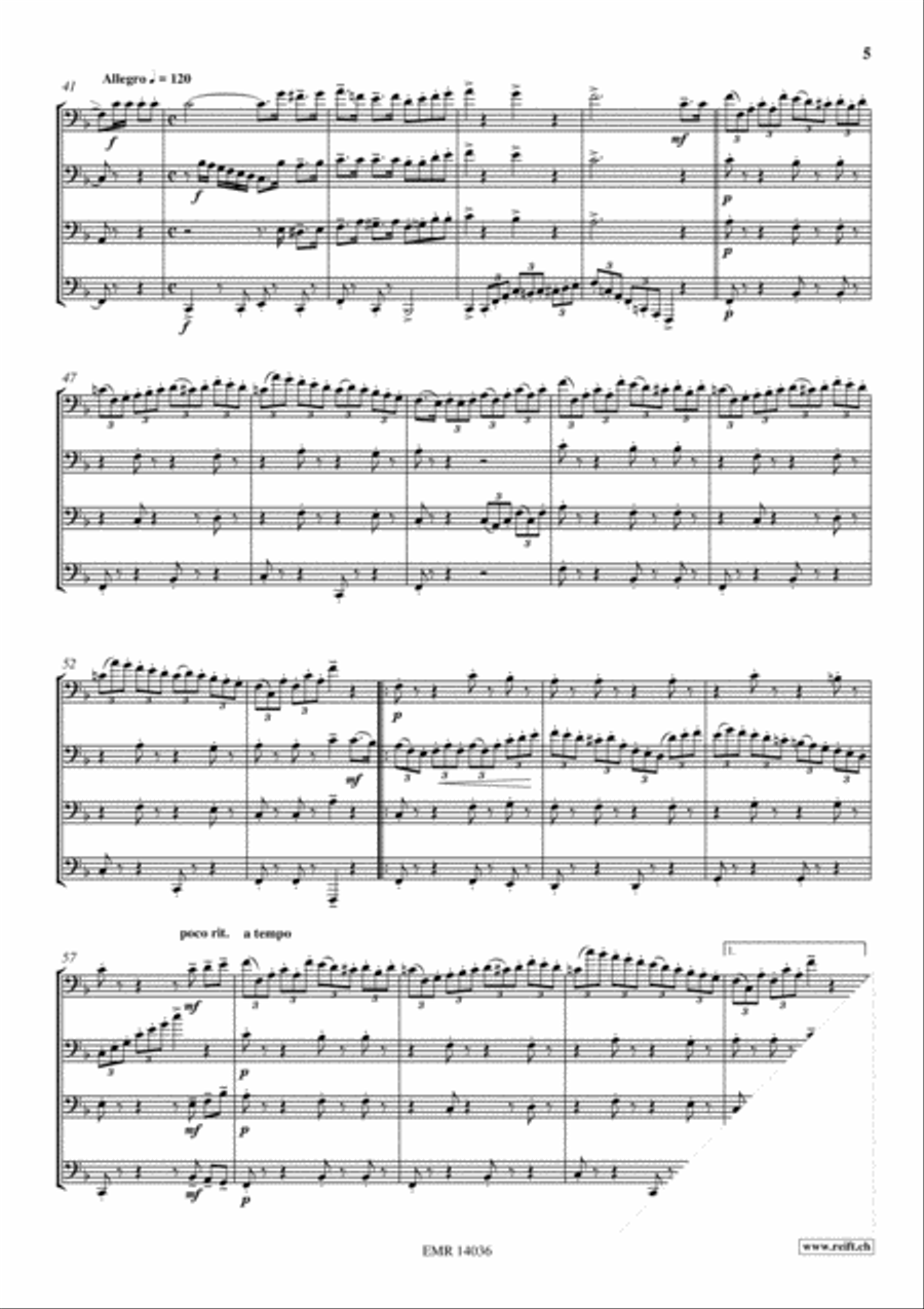 Blue Bells Of Scotland Trombone Quartet scores gallery preview page 5