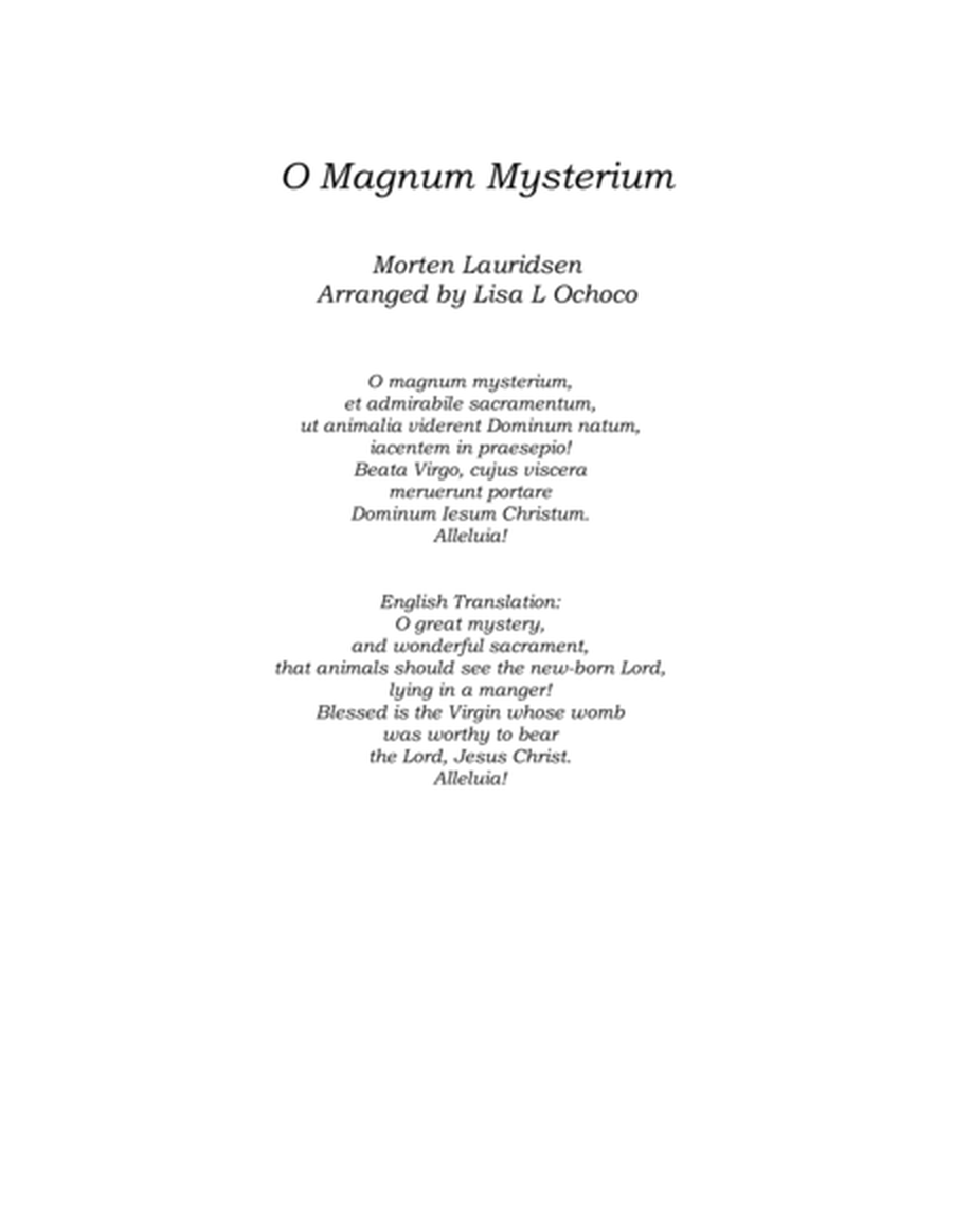 O Magnum Mysterium for Clarinet Choir image number null