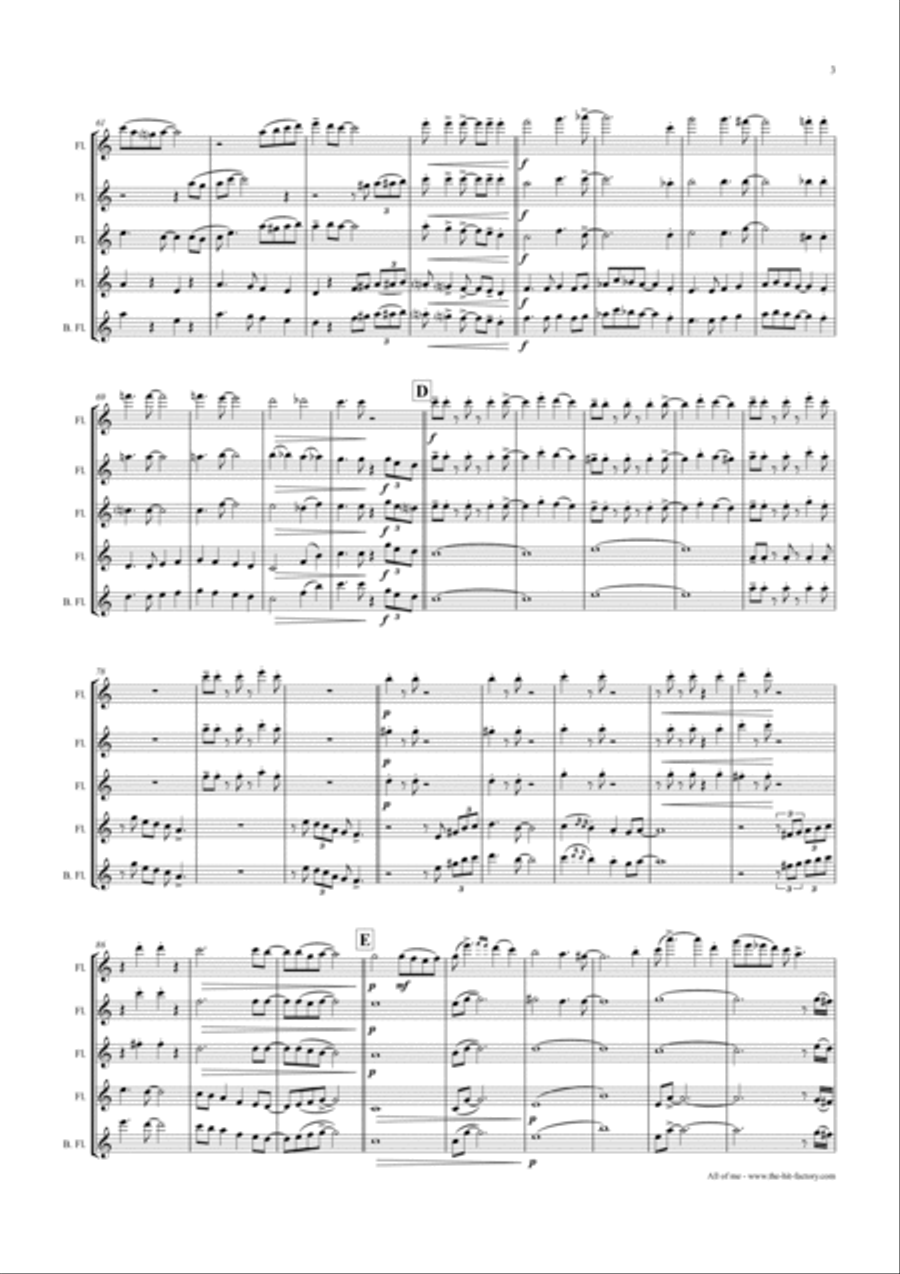 All Of Me Flute Quartet scores gallery preview page 3