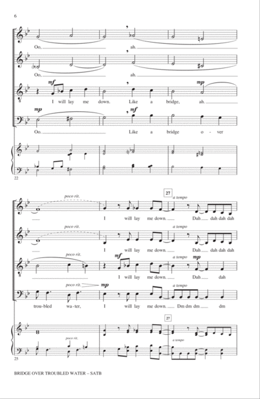 Bridge Over Troubled Water 4-Part scores gallery preview page 5