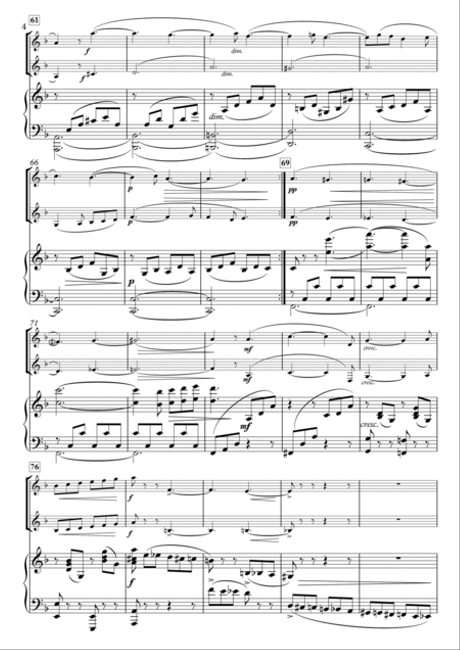 Miniatures, No.6 Saltarell H.88-3 for Two Clarinets & Piano Clarinet Duet scores gallery preview page 4