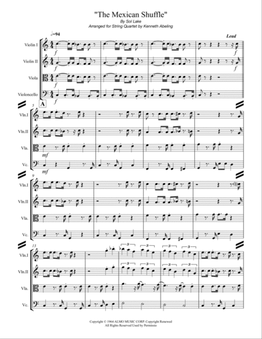 The Mexican Shuffle The Mexican Shuffle String Quartet scores gallery preview page 2