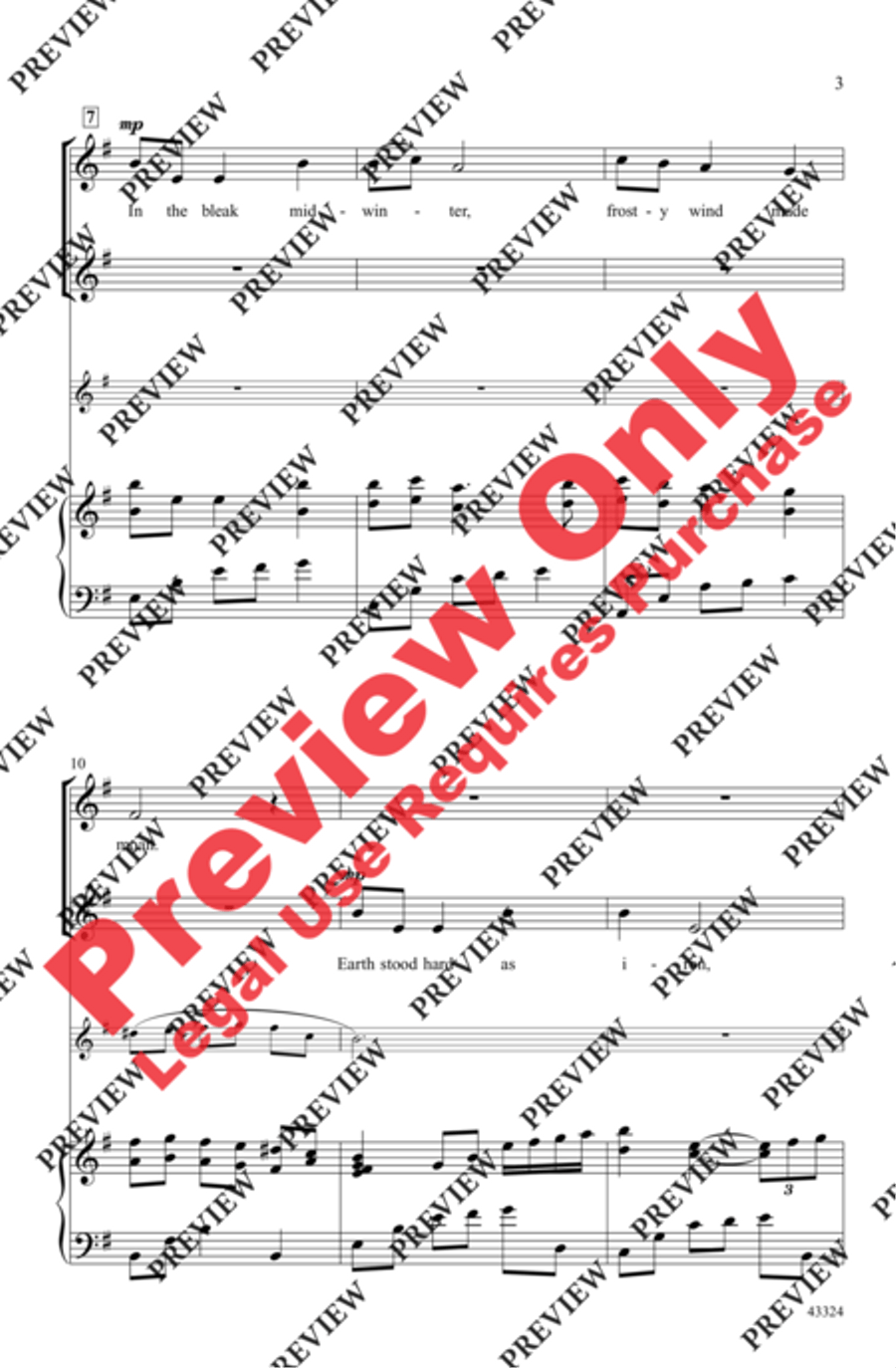 A Midwinter Carol Women's Choir scores gallery preview page 3