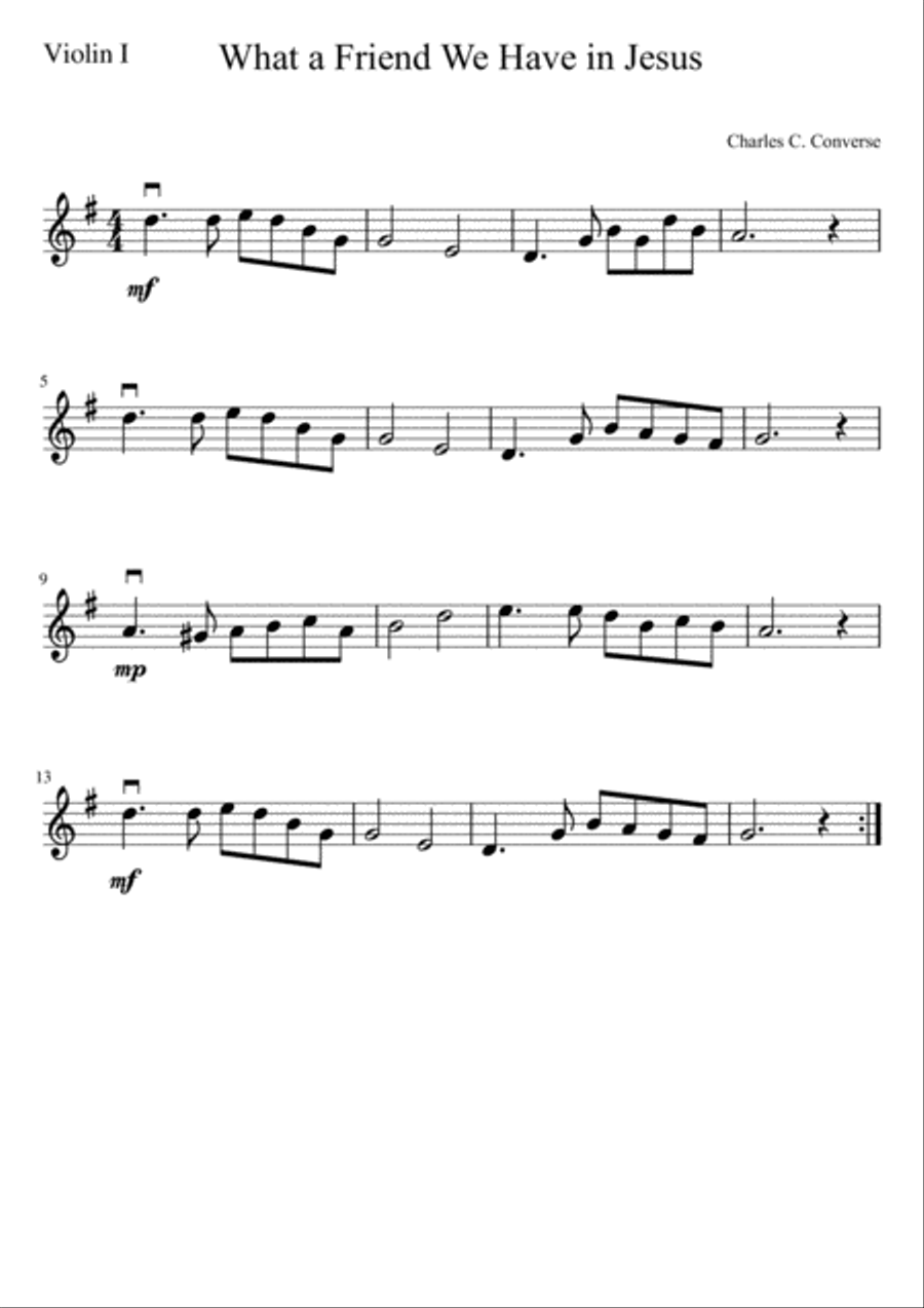 What a Friend We Have in Jesus String Quartet scores gallery preview page 3