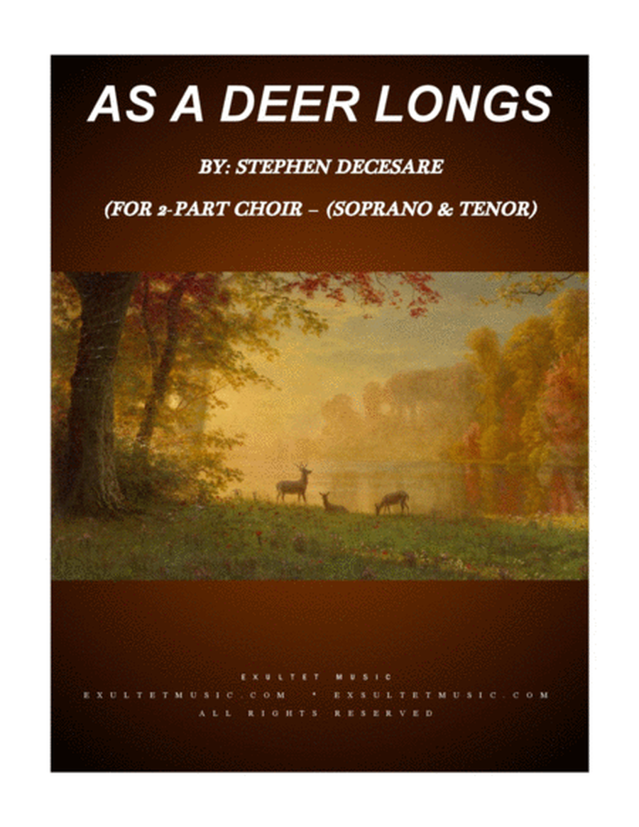As A Deer Longs (for 2-part choir - (Soprano & Tenor) image number null