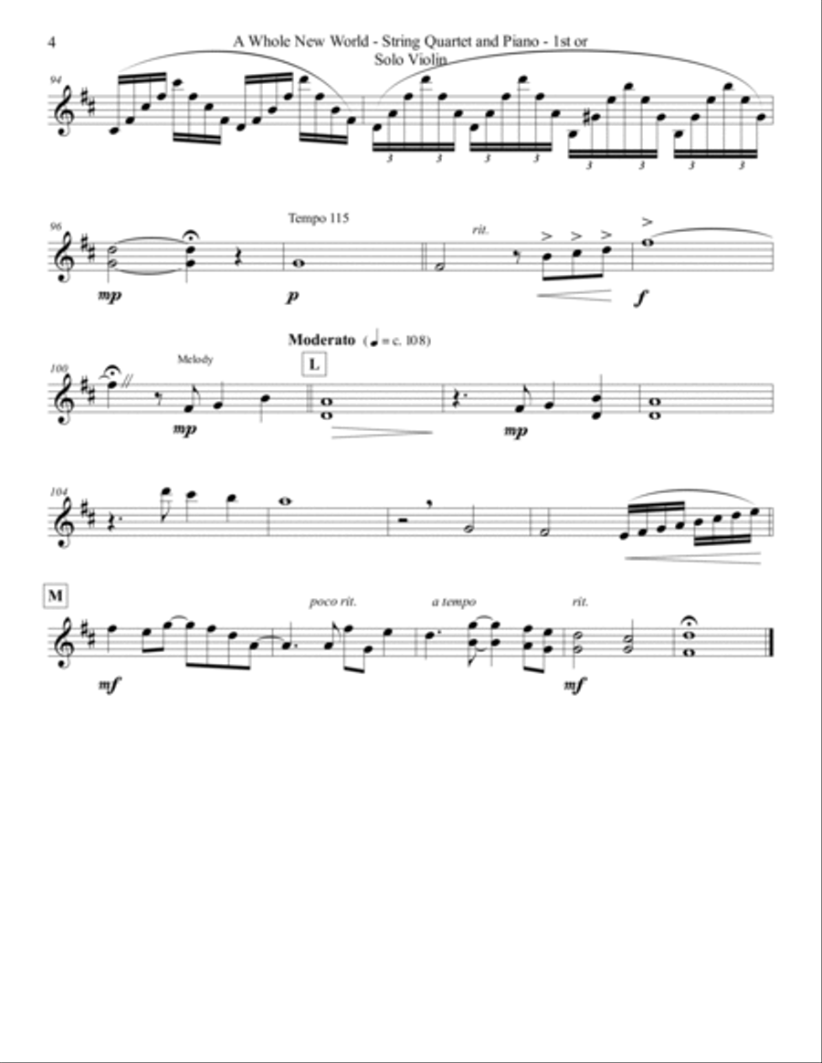 A Whole New World A Whole New World Violin Solo scores gallery preview page 4