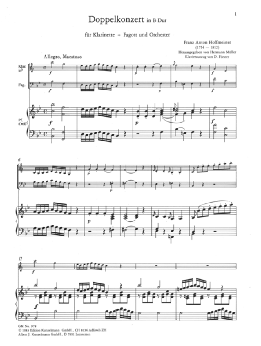 Double concerto for flute and bassoon in B-flat major Flute scores gallery preview page 2