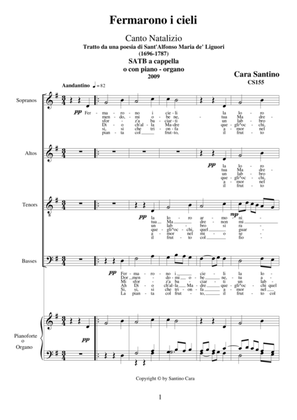 Fermarono i cieli - Choir SATB a cappella or with piano - organ
