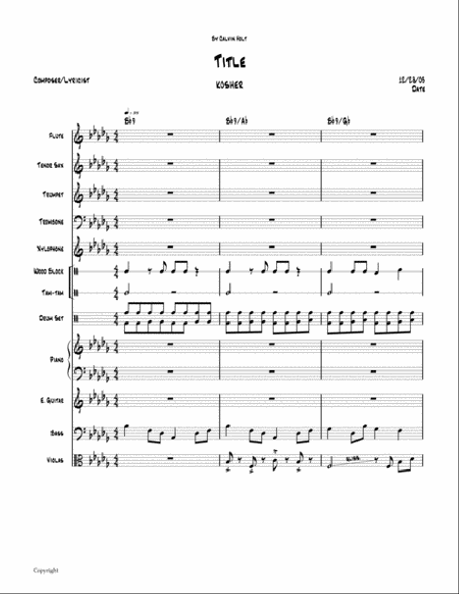 KOSHER Concert Band scores gallery preview page 1