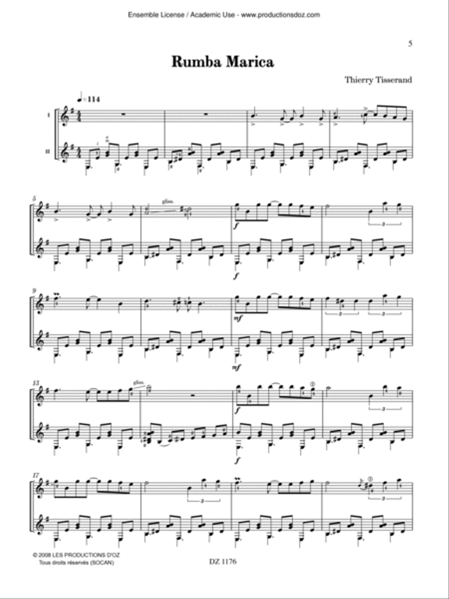 Milonga d'octobre, Rumba Marica Classical Guitar scores gallery preview page 5