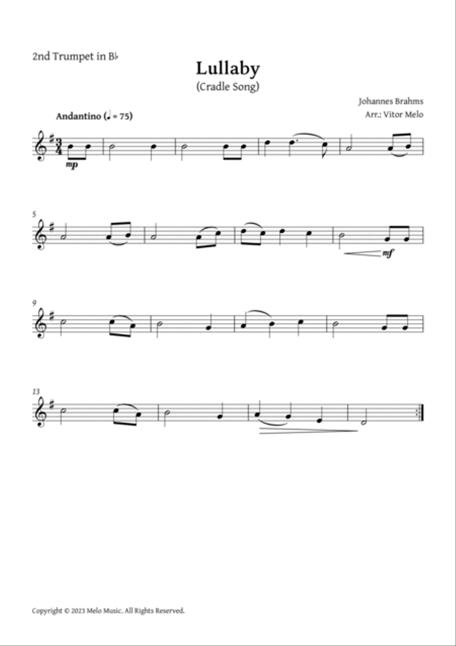 Brahms Lullaby - Brass Quintet Brass Quintet scores gallery preview page 4