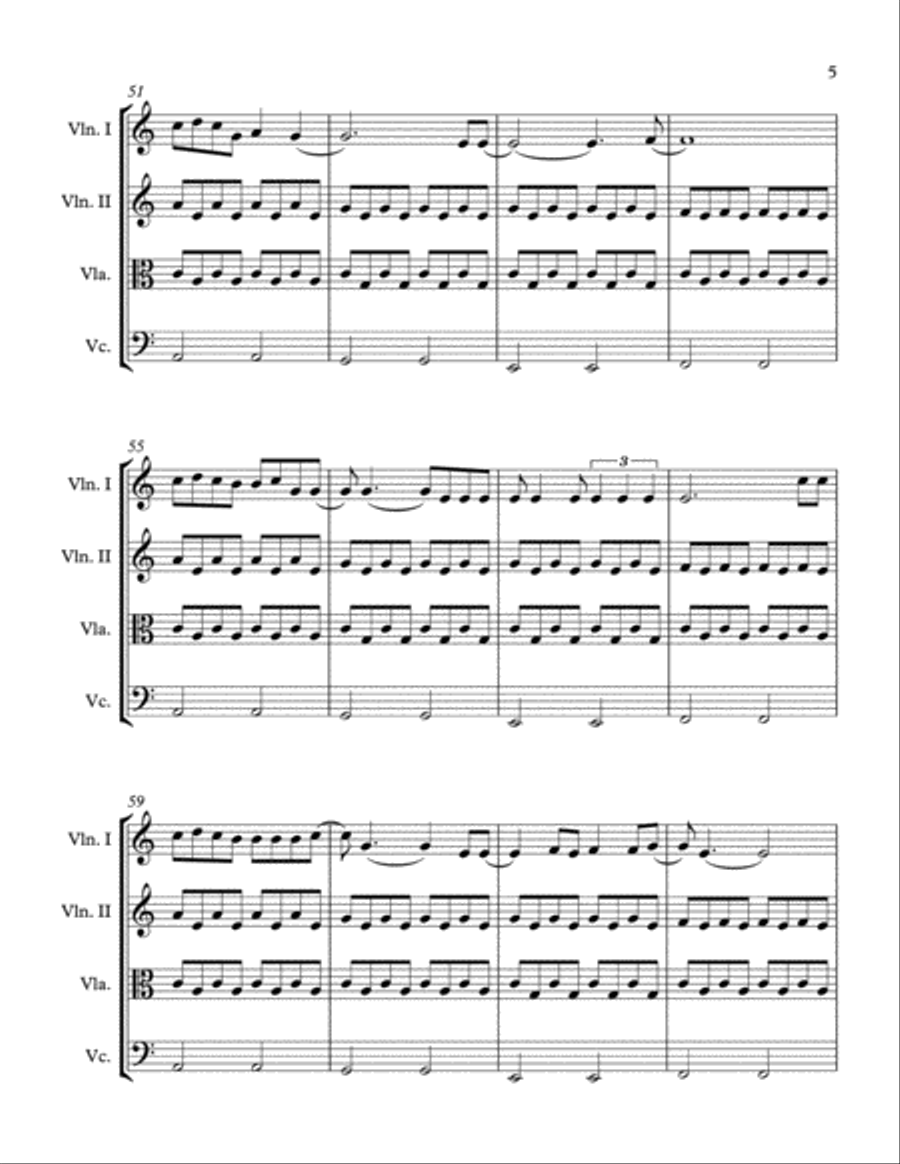 Hometown Glory Hometown Glory String Quartet scores gallery preview page 5