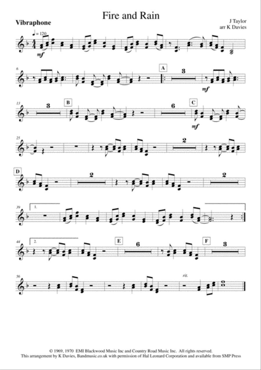 Fire And Rain Small Ensemble scores gallery preview page 5