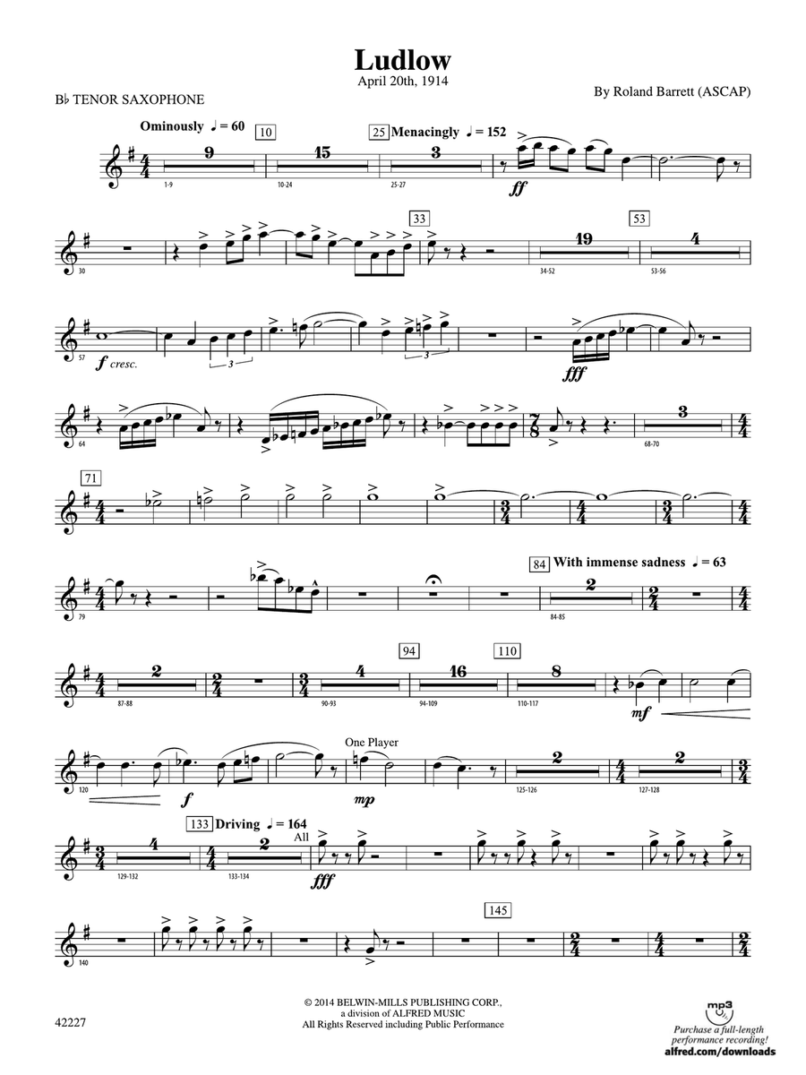 Ludlow: B-flat Tenor Saxophone