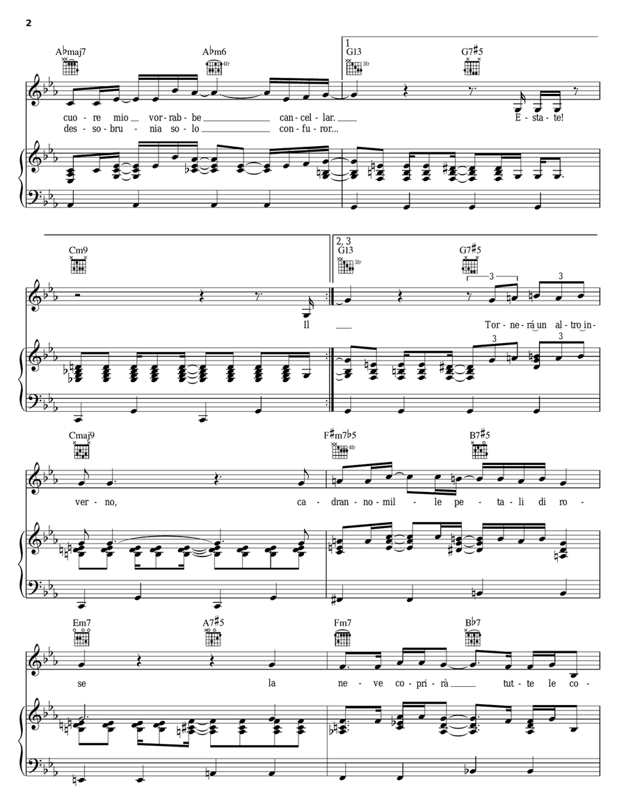 Estate Piano, Vocal, Guitar scores gallery preview page 2