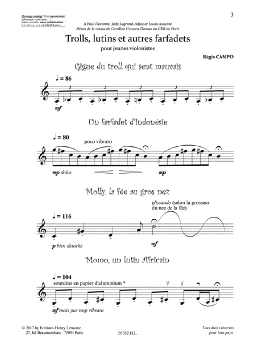 Trolls, lutins et autres farfadets Violin Solo scores gallery preview page 2