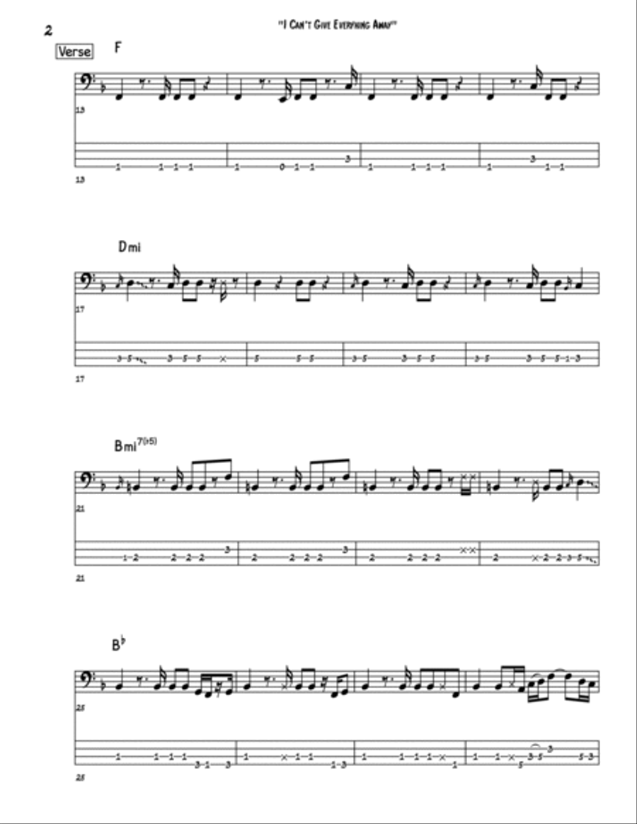 I Can't Give Everything Away Bass Guitar scores gallery preview page 2
