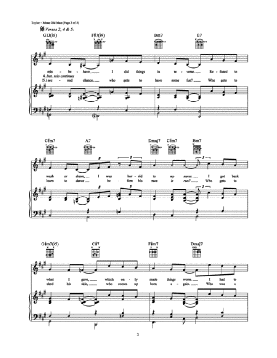 Mean Old Man Mean Old Man Piano, Vocal, Guitar scores gallery preview page 3