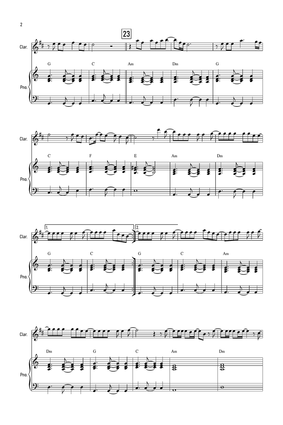 Flowers B-Flat Clarinet scores gallery preview page 2