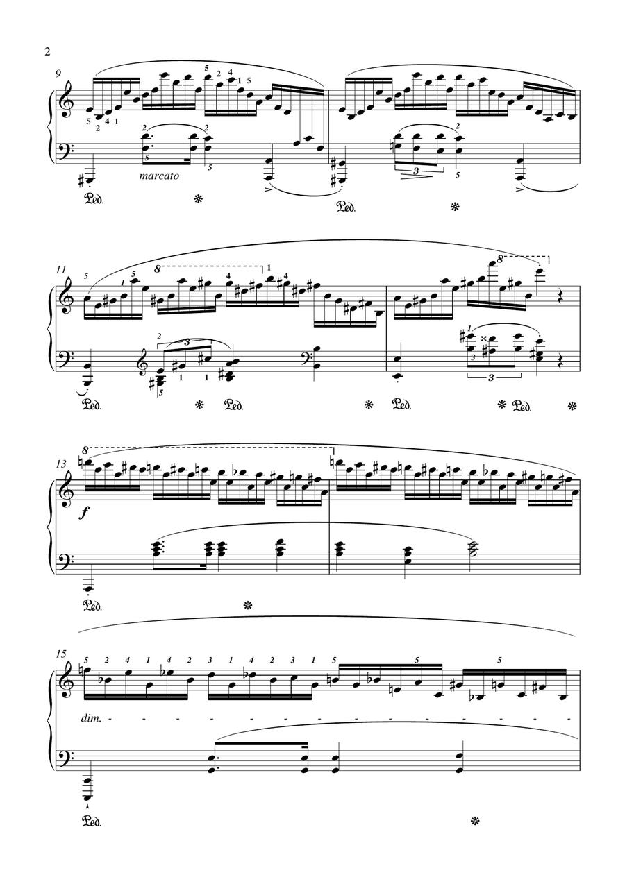 Chopin - Etude Op. 25, No. 11 in A minor ('Winter Wind') for piano solo Piano Method scores gallery preview page 3