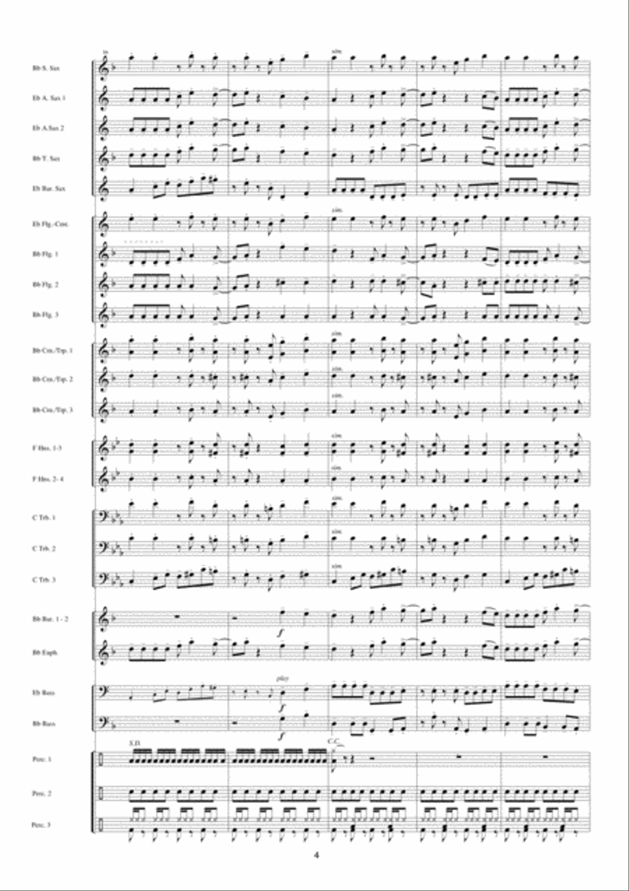 Let's Get Loud Let's Get Loud Fanfare Band scores gallery preview page 5