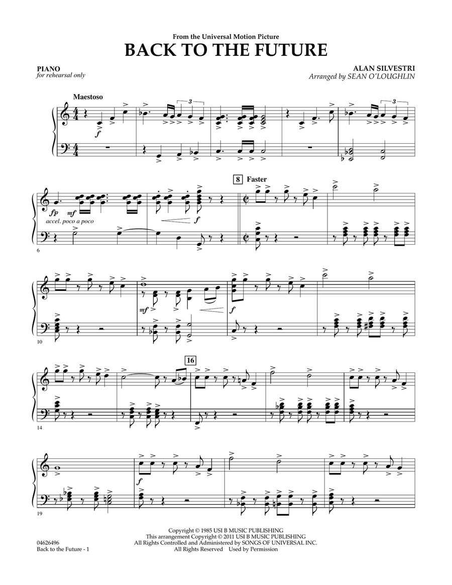 Back To The Future - Piano