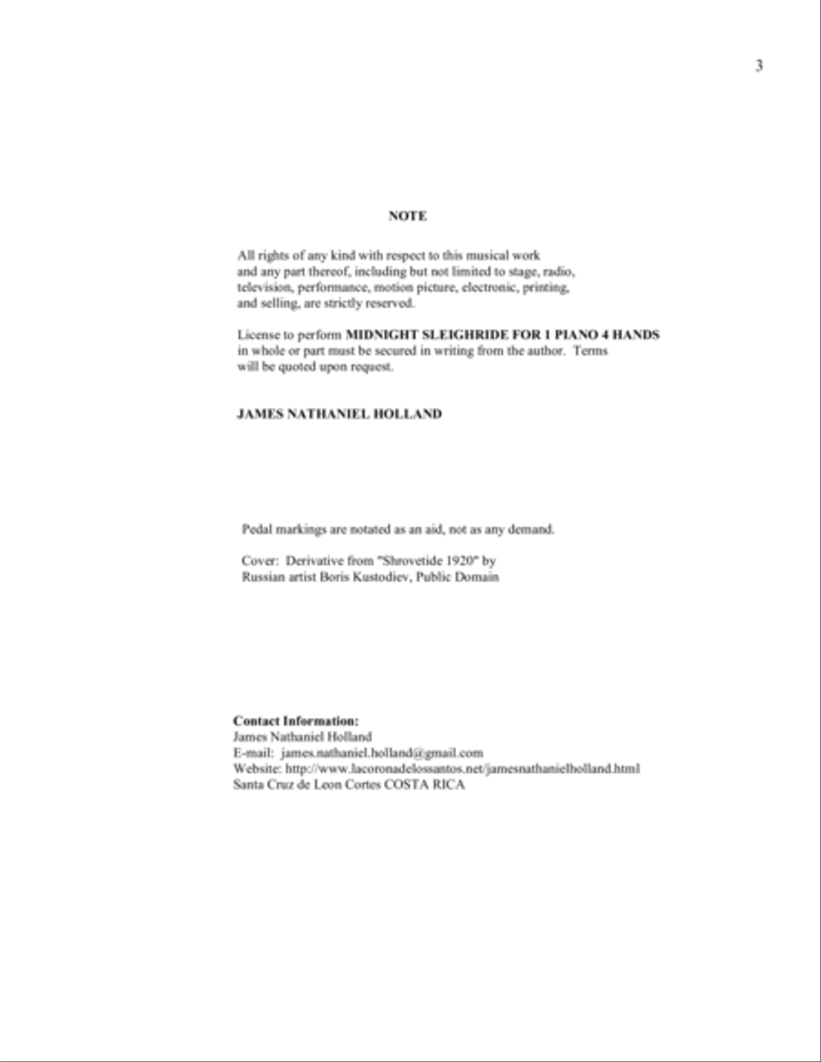 Midnight Sleigh Ride for 1 Piano 4 Hands 1 Piano, 4-Hands scores gallery preview page 3