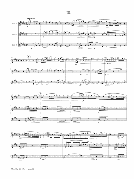 Trio No. 1, Op. 86 for Three Flutes
